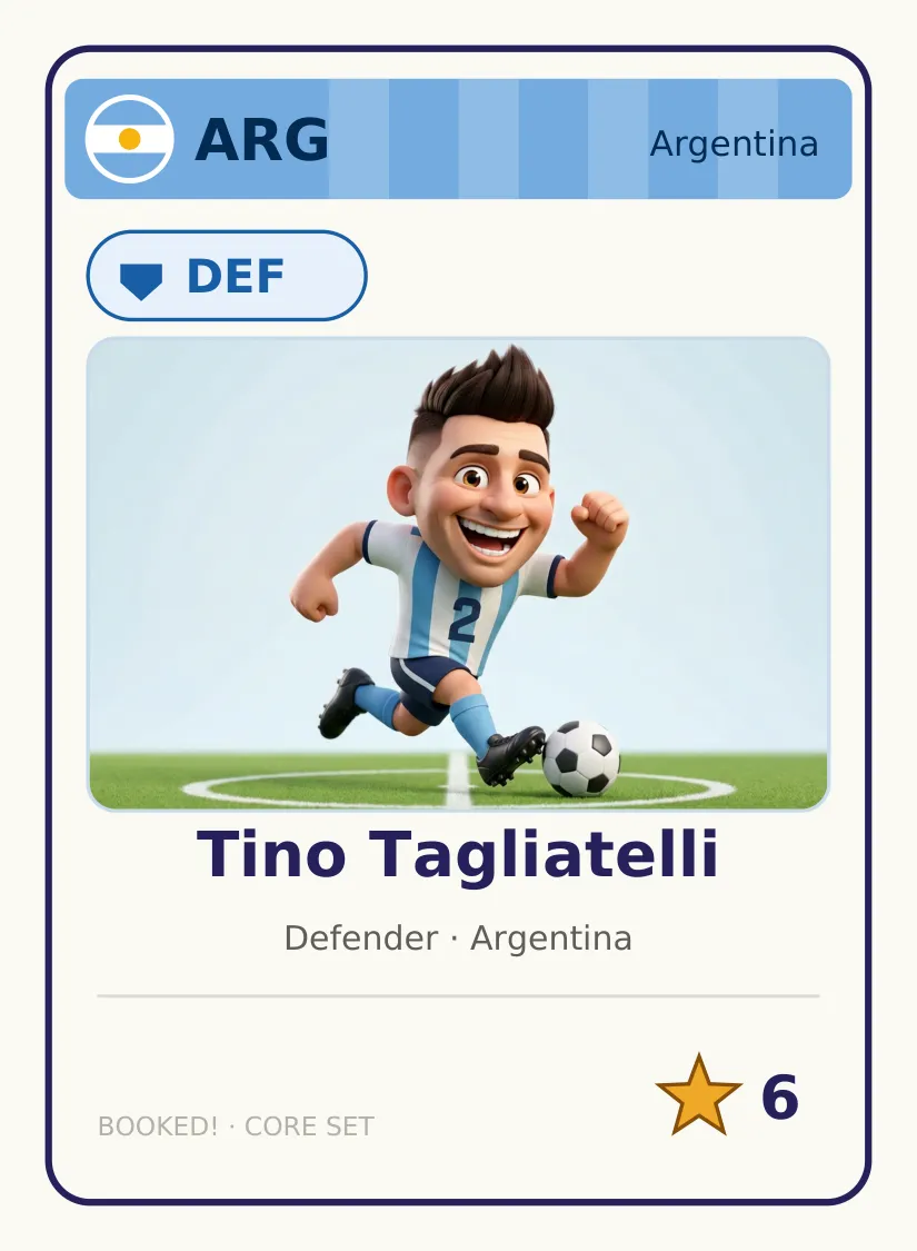 Tino Tagliatelli, Argentina defender card