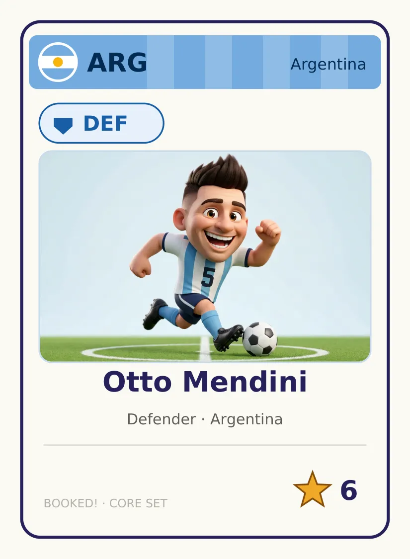 Otto Mendini, Argentina defender card