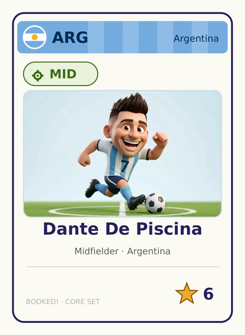 Dante De Piscina, Argentina midfielder card