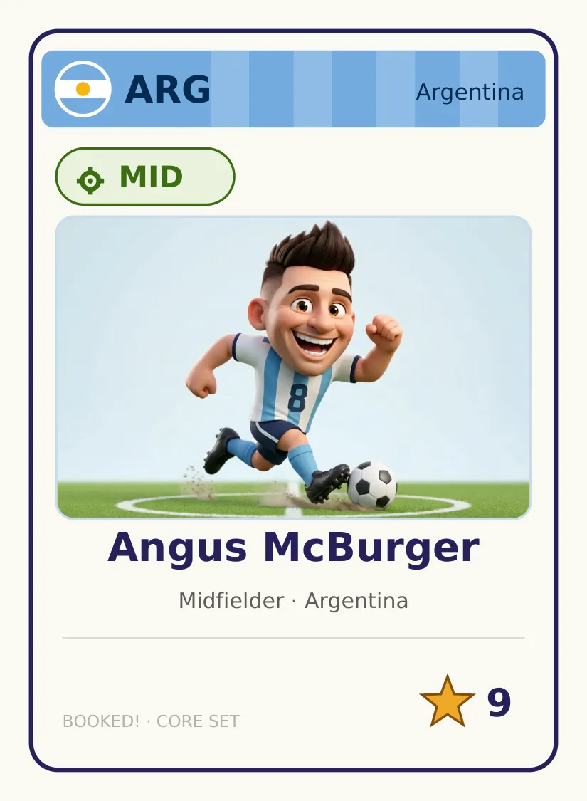 Angus McBurger, Argentina midfielder card